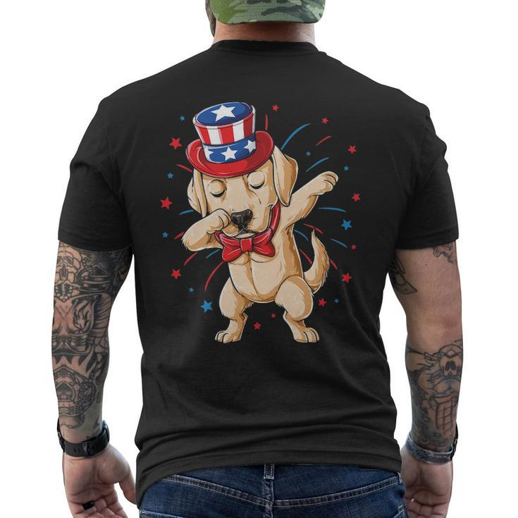 Dabbing Labrador 4Th Of July Men Usa American Flag Men's T-shirt Back Print