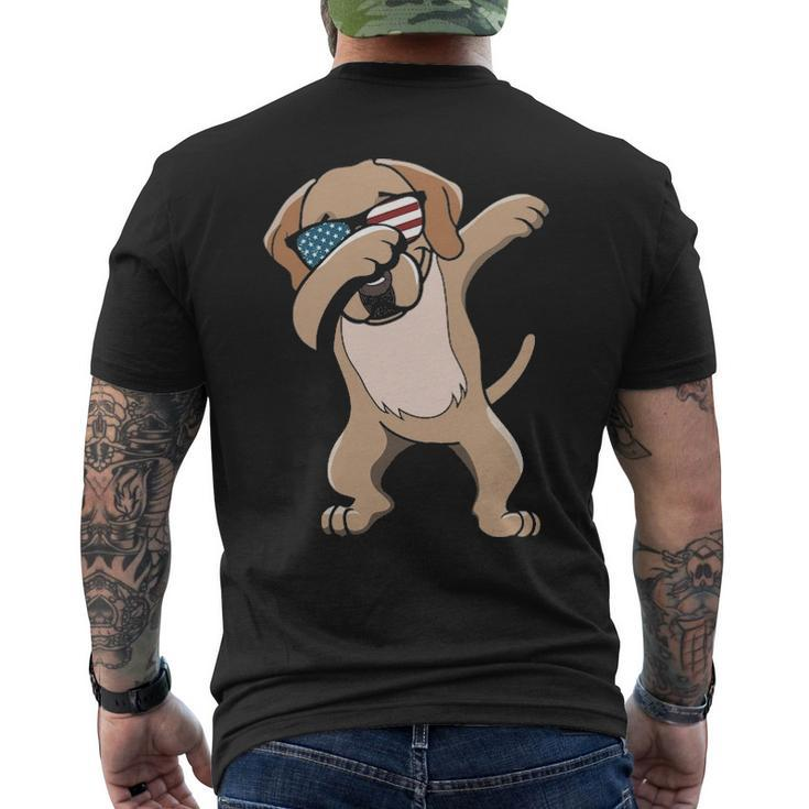 Dabbing Labrador Retriever Dog America Flag Patriotic Merica Murica Pride Free Usa 4Th Of July Men's T-shirt Back Print