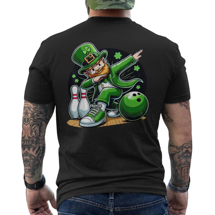 Dabbing Leprechaun Bowling Irish Bowler St Patrick's Day Men's T-shirt Back Print