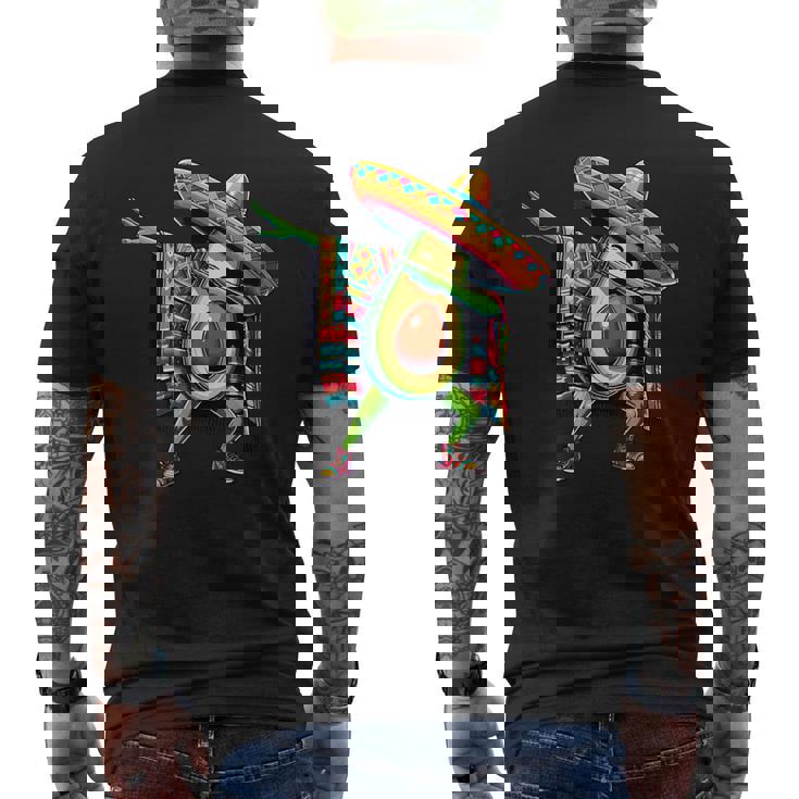 Dabbing Mexican Poncho Avocado Cinco De Mayo Men's T-shirt Back Print
