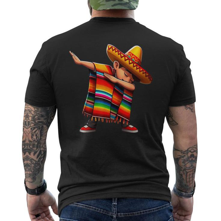 Dabbing Mexican Poncho Cinco De Mayo Boys Sombrero Dab Men's T-shirt Back Print