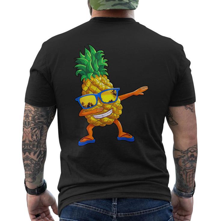 Dabbing Pineapple Kid Beach Vacation Summer Hawaii Men's T-shirt Back Print