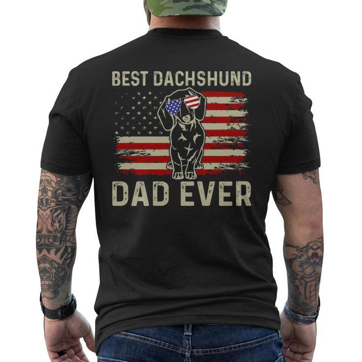 Dachshund Dog Dad Fathers Day Best Dachshund Dad Ever Men's T-shirt Back Print