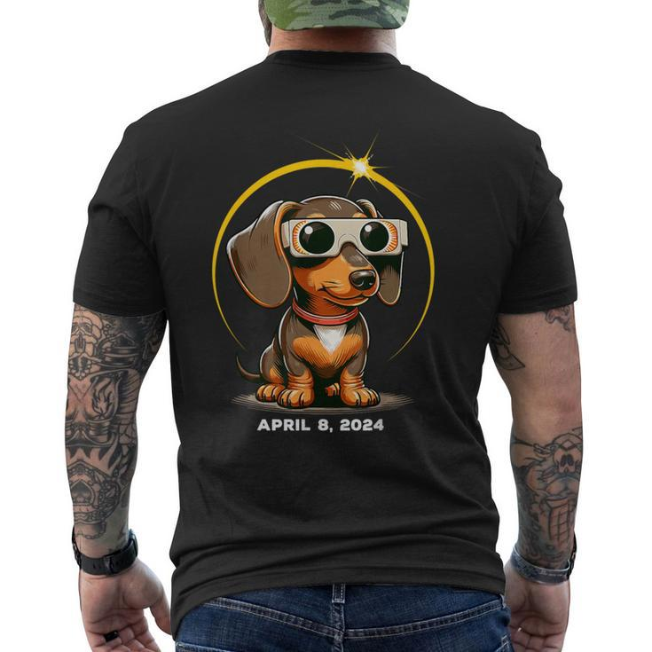 Dachshund Solar Eclipse Glasses 2024 Doxie Lover Men's T-shirt Back Print