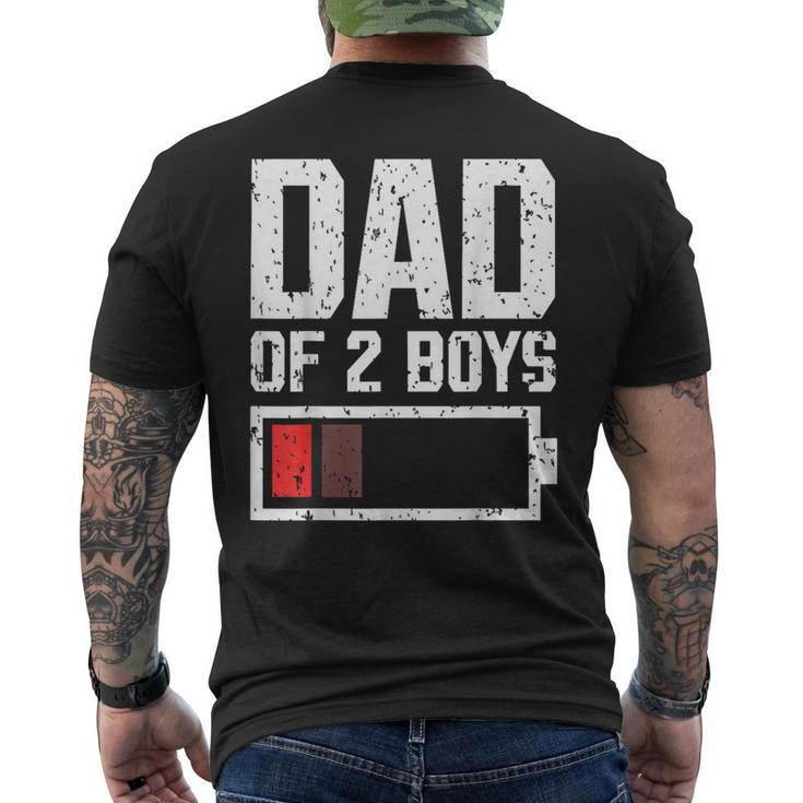 Dad Of 2 Boys Battery Low Daddy Of 2 Boys Father's Day 2024 Men's T-shirt Back Print