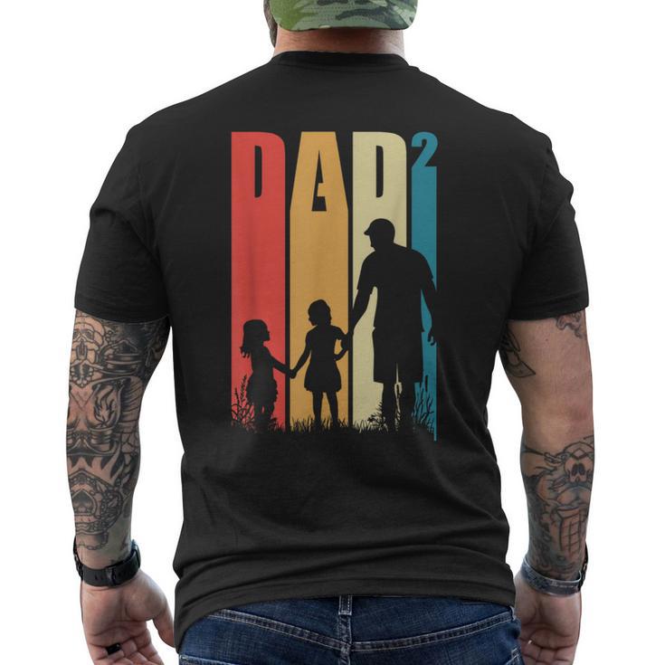 Dad 2 Kinder Lustigateratertag Geschenk Herren Männer T-Shirt mit Rückendruck