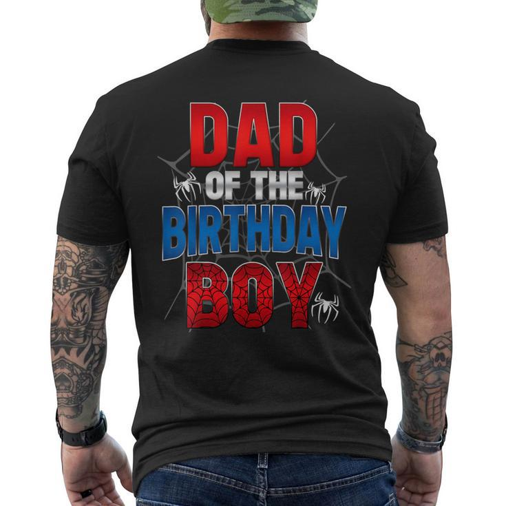 Dad Of The Birthday Boy Matching Family Spider Web Men's T-shirt Back Print