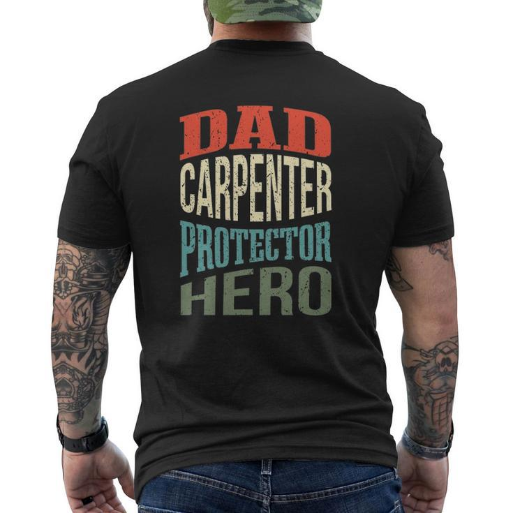 Dad Carpenter Protector Hero Father Profession Superhero Mens Back Print T-shirt