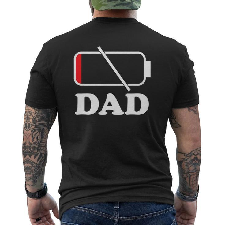 Dad Empty Low Battery Sarcastic Mens Back Print T-shirt