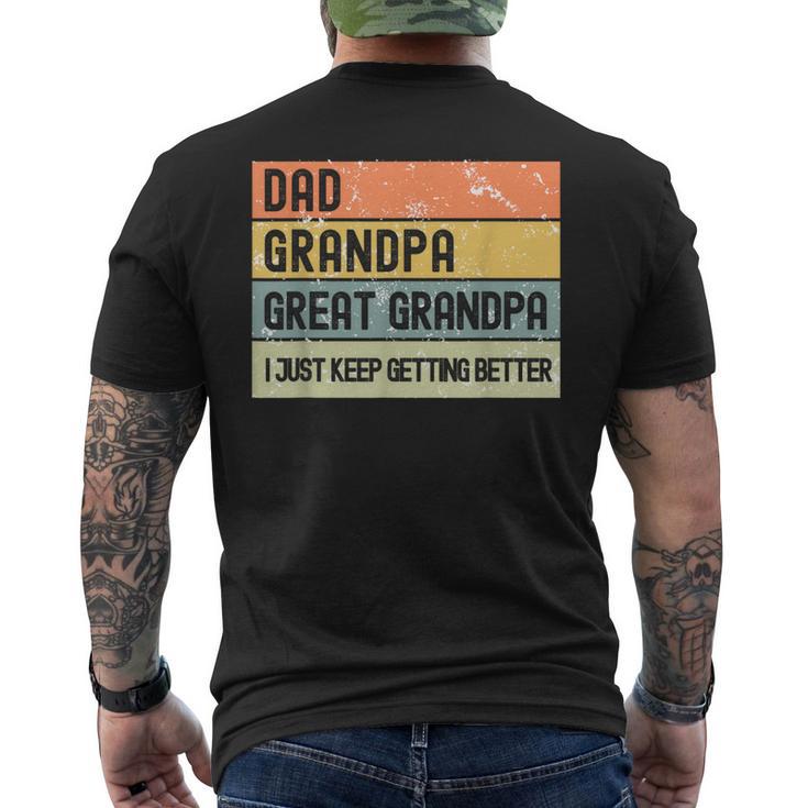 Dad Grandpa Great Grandpa Retro Father's Day Men's T-shirt Back Print