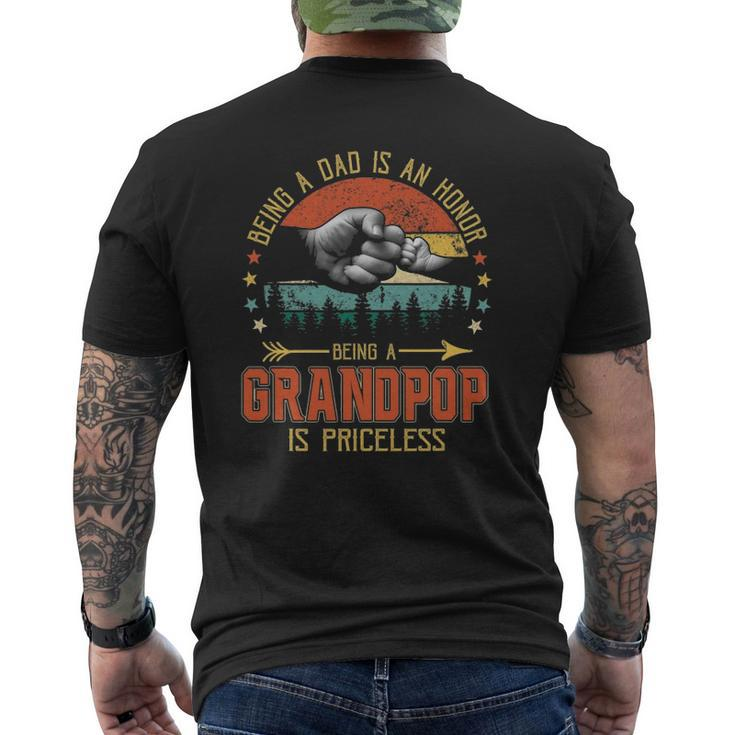 Being A Dad Is An Honor Being A Grandpop Is Priceless Mens Back Print T-shirt