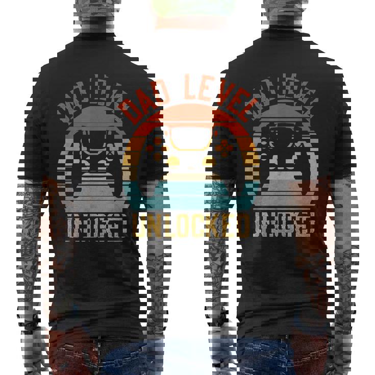 Dad Level Unlocked Game Lover Gamer Soon To Be Fathers Day Men's T-shirt Back Print