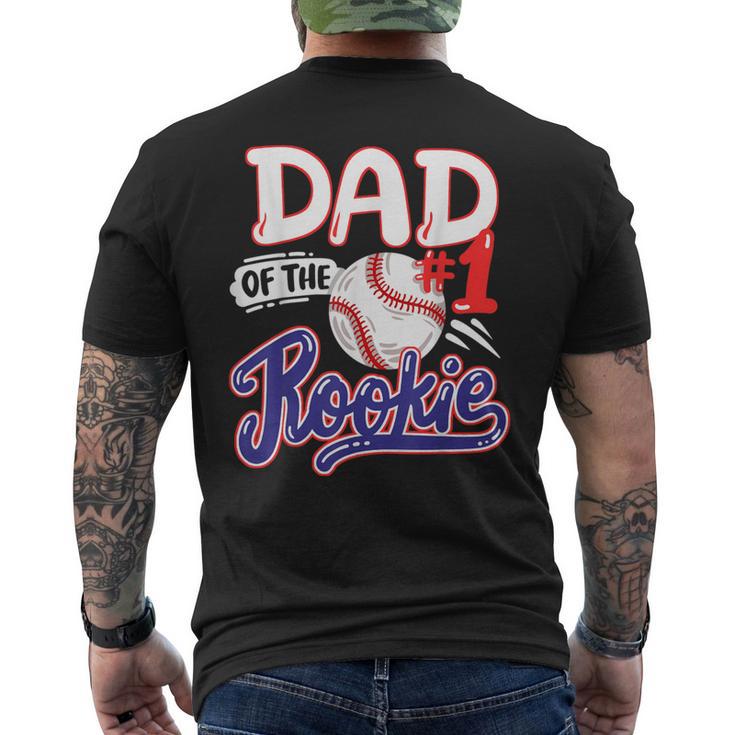 Dad Of Rookie 1St Baseball Birthday Party Theme Matching Men's T-shirt Back Print