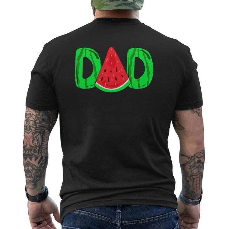 Dad Watermelon Father's Day Mens Back Print T-shirt
