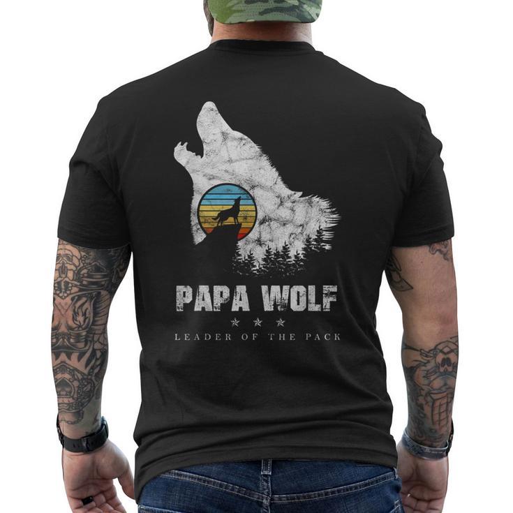 Dad Wolf Rudelführer Father's Day Wolfs intage T-Shirt mit Rückendruck