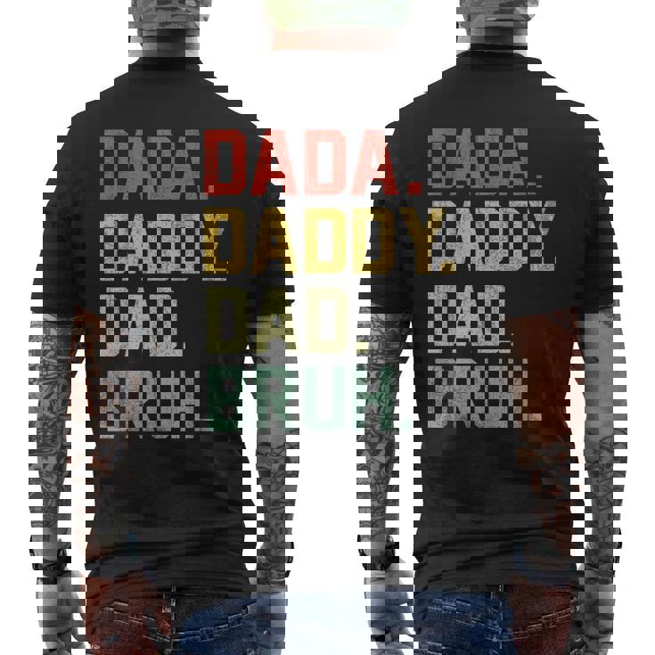 Dada Daddy Dad Bruh Retro Vintage Fathers Day 2024 Men's T-shirt Back Print