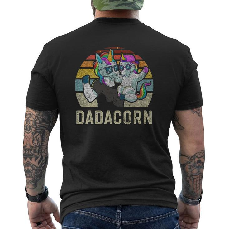 Dadacorn Unicorn Dad Papa Retro Vintage Father's Day Mens Back Print T-shirt