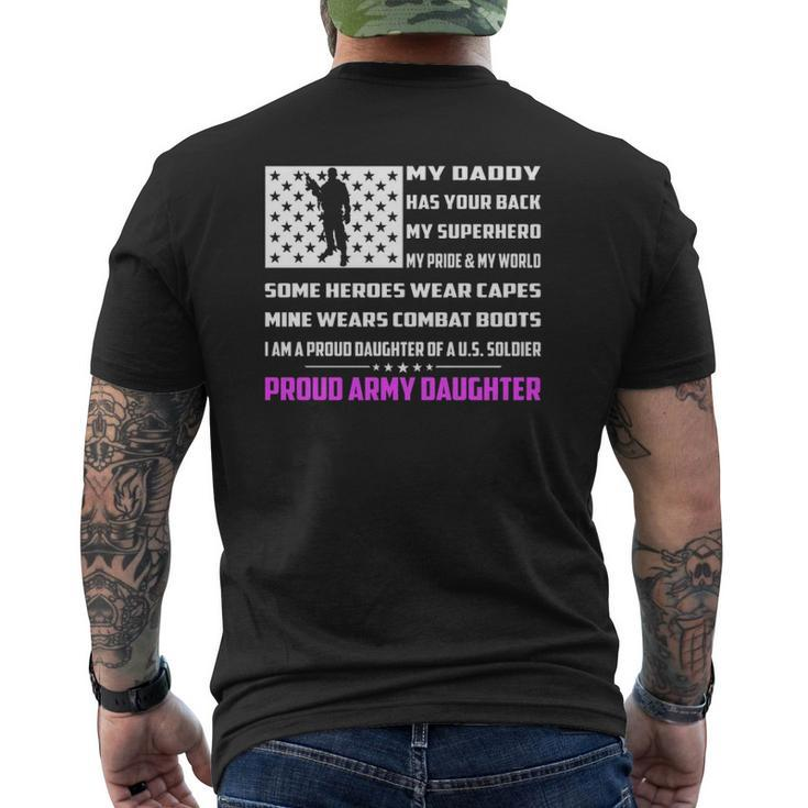 My Daddy Has Your Back My Superhero Proud Army Daughter Mens Back Print T-shirt