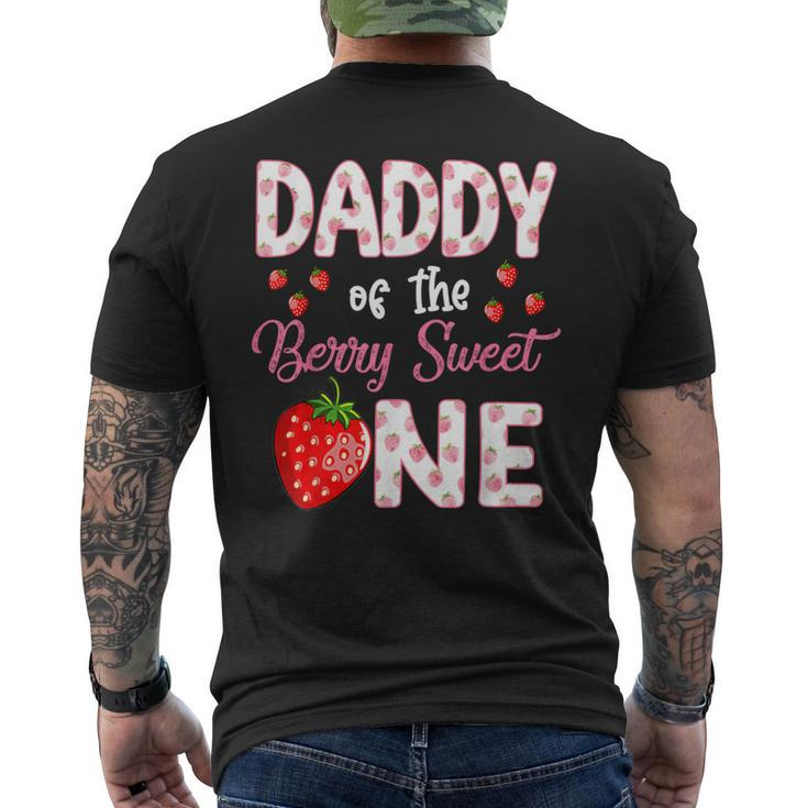 Daddy Of The Berry Sweet One Strawberry First Birthday Men's T-shirt Back Print