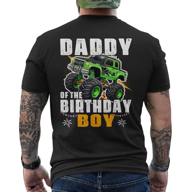 Daddy Of The Birthday Boy Monster Truck Birthday Family Men's T-shirt Back Print