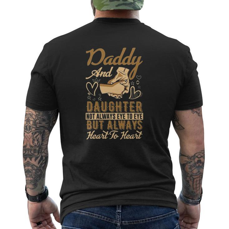Daddy And Daughter Not Always Eye To Eye But Always Heart To Heart Mens Back Print T-shirt