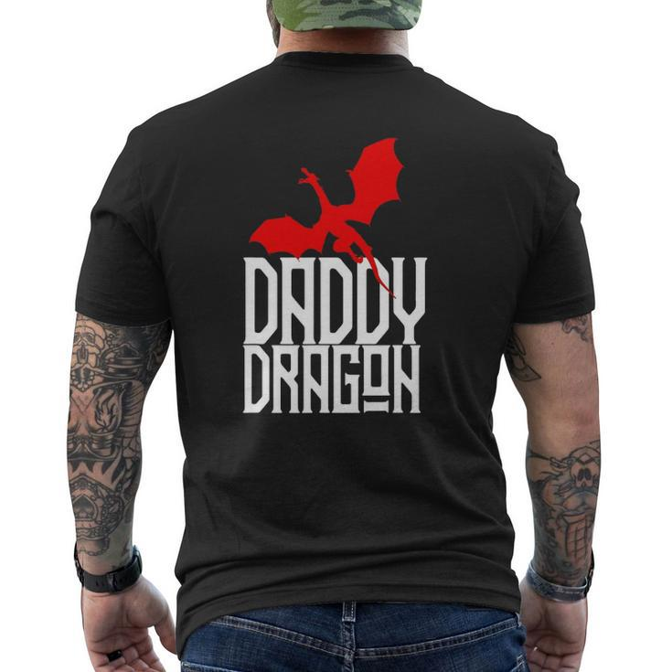 Daddy Dragon Matching Family Tribe Red Dad Father Mens Back Print T-shirt