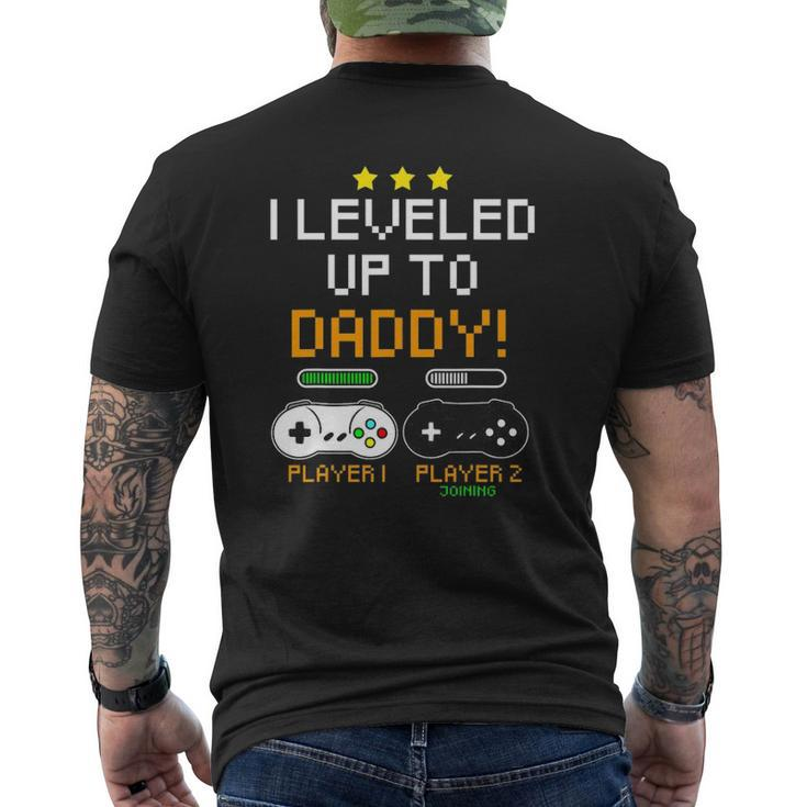 Daddy Gamer Player Progress Bar Gaming Baby Announcement Mens Back Print T-shirt