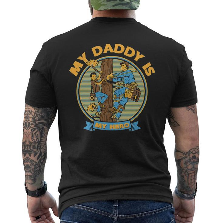My Daddy Is My Hero  Lineman Men's T-shirt Back Print