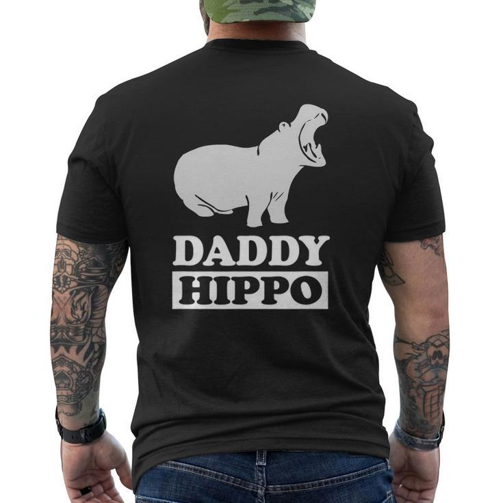 Daddy Hippo Animal Dad Father Mens Back Print T-shirt