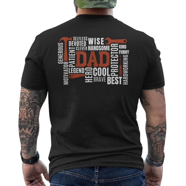 Daddy Legend Protector Provider Hero Father's Day Dad Men's T-shirt Back Print