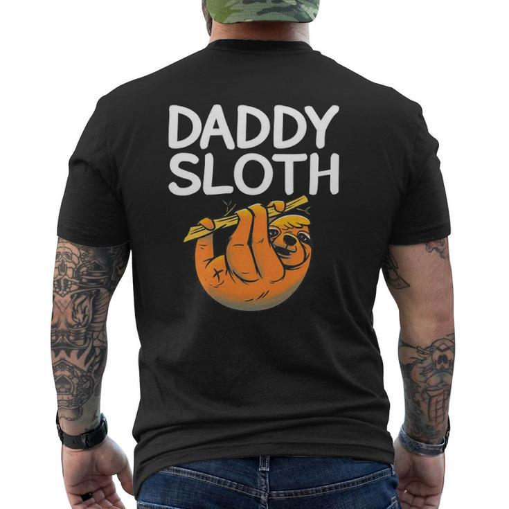 Daddy Sloth Lazy Cute Sloth Father Dad Mens Back Print T-shirt