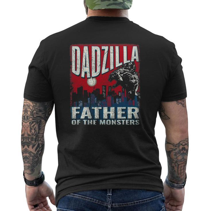 Dadzilla Father Of The Monsters Dad Vintage Distressed Mens Back Print T-shirt