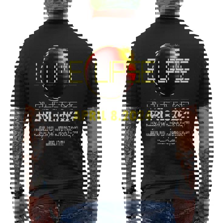 Dallas Texas Solar Eclipse 2024 Solar Eclipse Texas Men's T-shirt Back Print