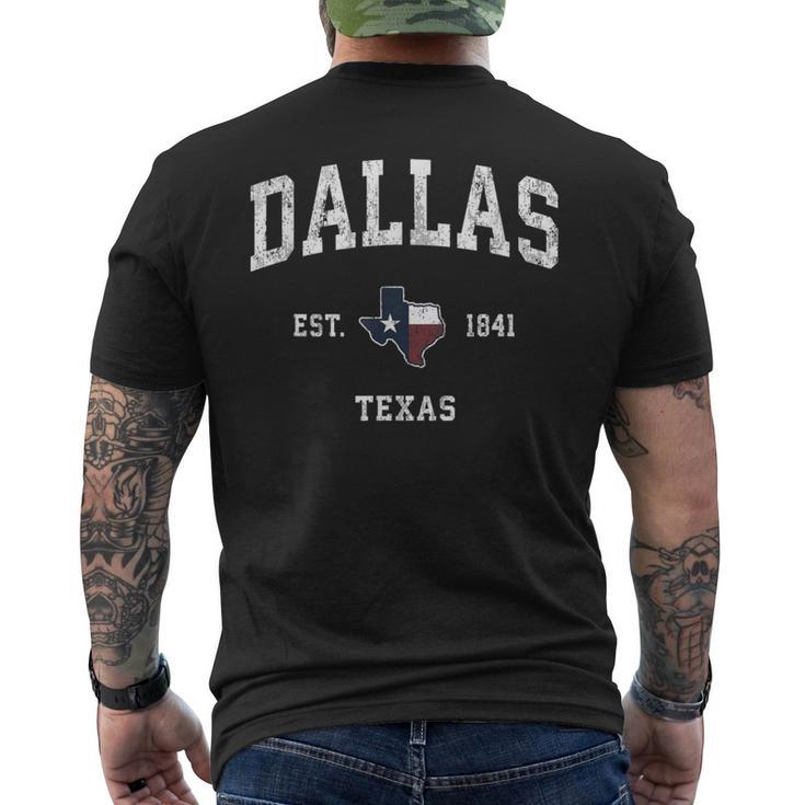 Dallas Texas Tx Vintage State Flag Sports Men's T-shirt Back Print