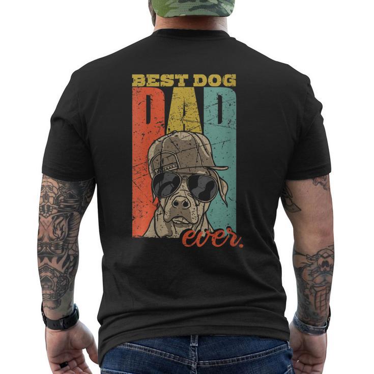 Damen Best Dog Dad Ever Hundepapa Hund Papa Mit-Ausschnitt T-Shirt mit Rückendruck