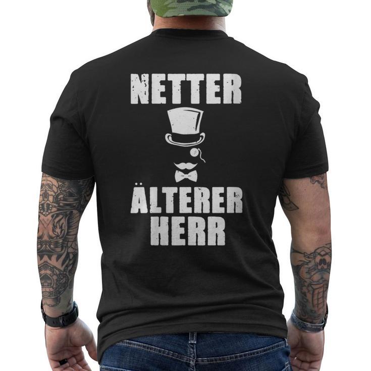 Damen Netter Älterer Herrater Papa Opa Geschenk Gentleman Mit-Ausschnitt T-Shirt mit Rückendruck