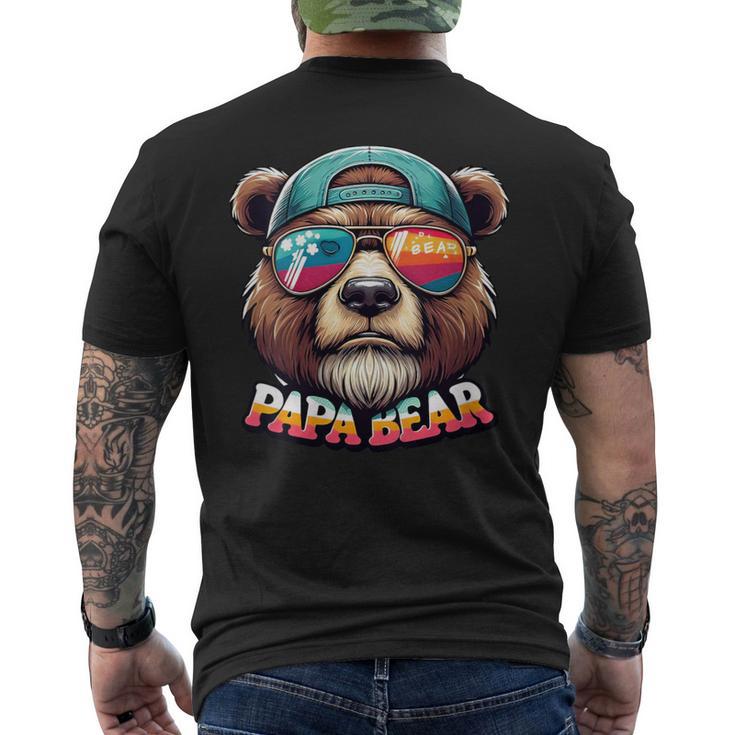 Damen Papa Bär Papa Bearatertagsgeschenk Für Papa Spruch Lustig Mit-Ausschnitt T-Shirt mit Rückendruck