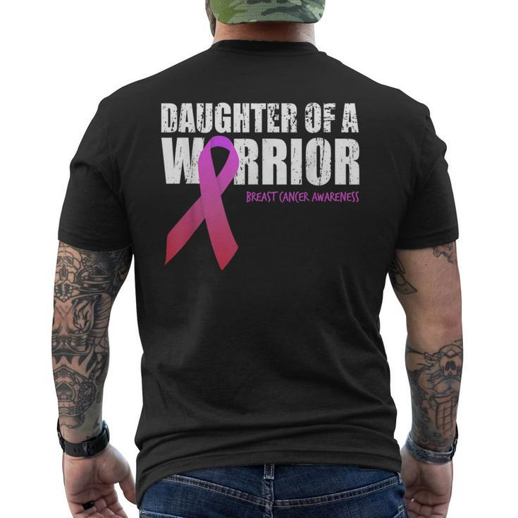 Daughter Of A Warrior Breast Cancer Awareness Supporting Mom Men's T-shirt Back Print