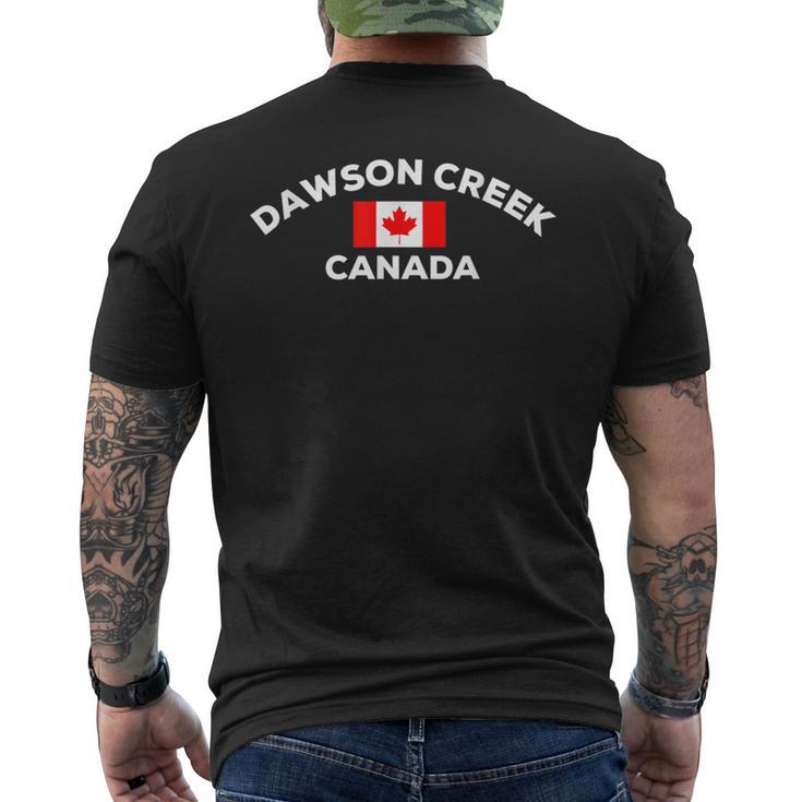 Dawson Creek Canada Canadian Flag City Maple Leaf Canuck Men's T-shirt Back Print