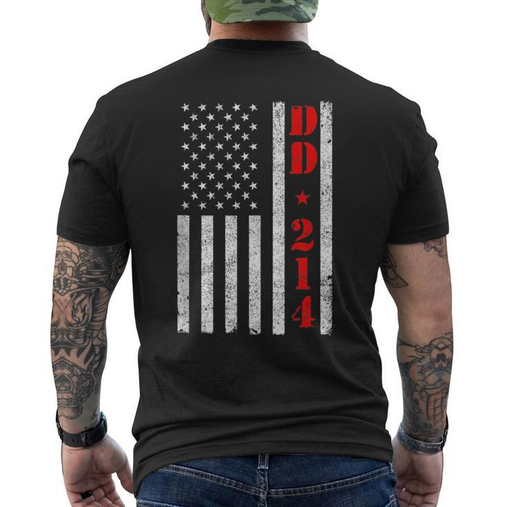 Dd-214 Alumni Vintage American Flag Us Military Veteran Men's T-shirt Back Print