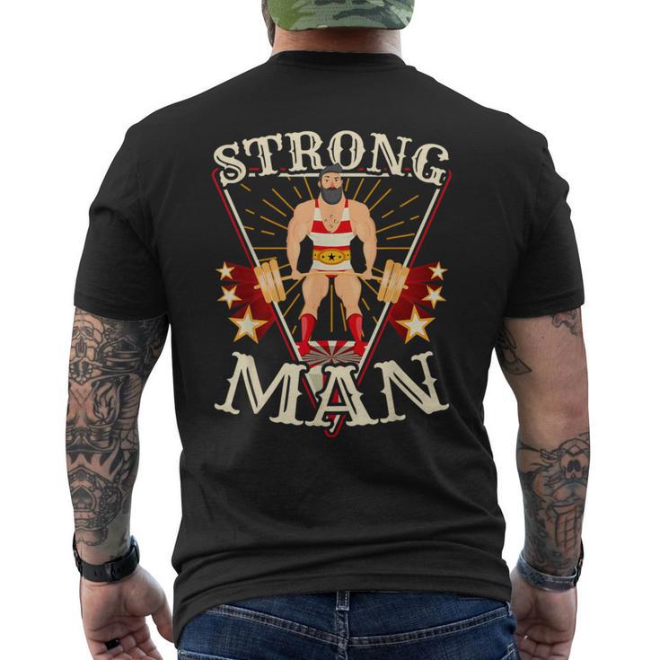 Deadlift Vintage Circus Strongman Costume Men's T-shirt Back Print