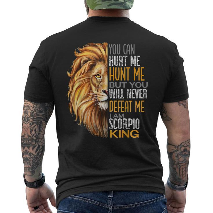 Never Defeat Me Strong Scorpio King Dads Zodiac Men's T-shirt Back Print