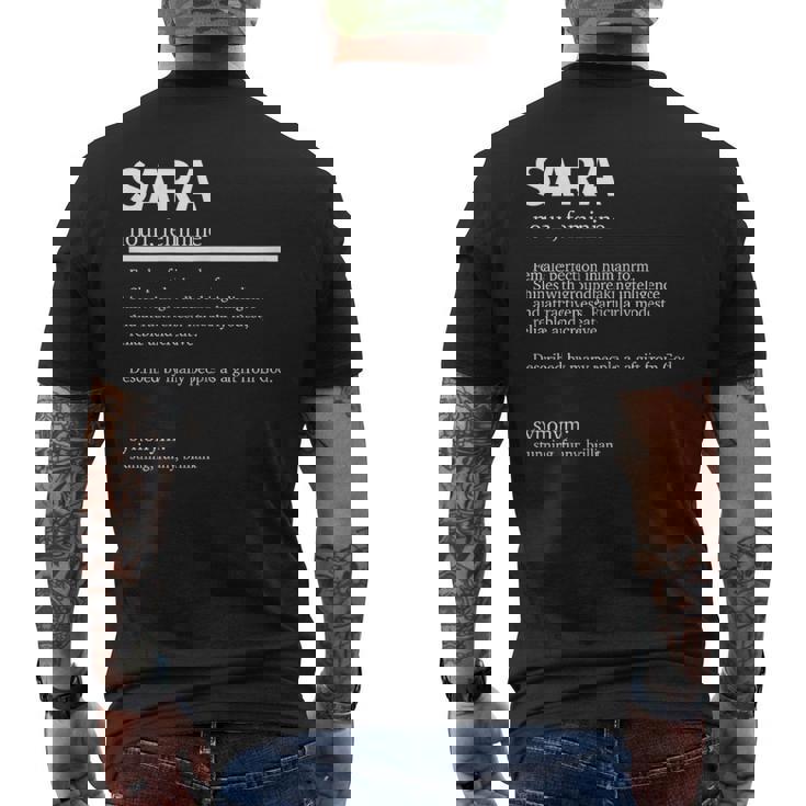Definición Sara Nombre Sara Nombre Sara Camiseta Hombre Estampado Espalda