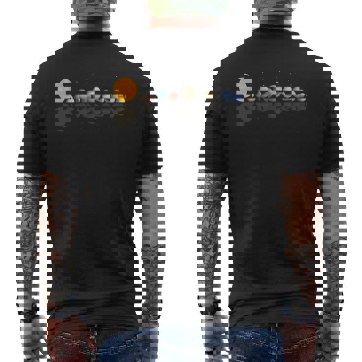 Del Sistema Solar Que Refleja Los Planetas Camiseta Hombre Estampado Espalda