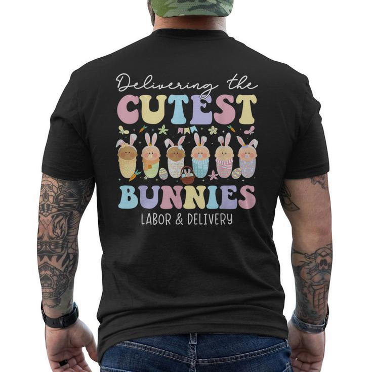 Delivering The Cutest Bunnies Easter Labor & Delivery Nurse Men's T-shirt Back Print