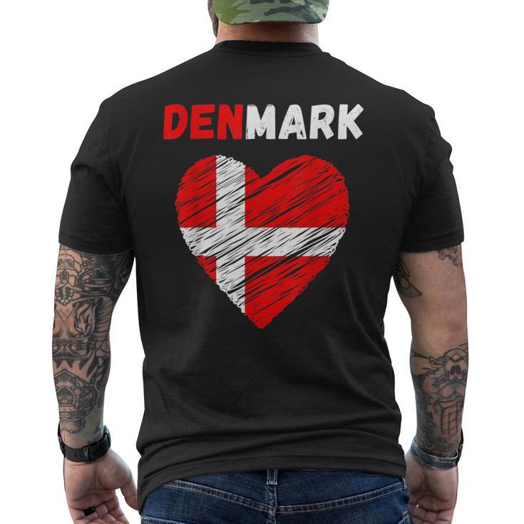 Denmark Flag Holiday Denmark Heart Danish Flag T-Shirt mit Rückendruck