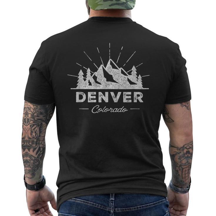 Denver ColoradoVintage Co Hiking Retro Men's T-shirt Back Print