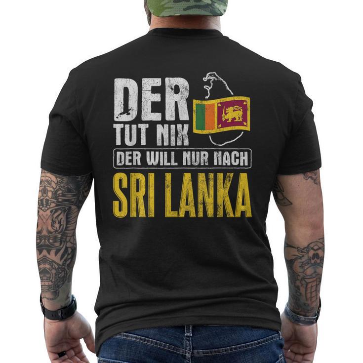 Der Will Nur Nach Sri Lanka Home Flag Sri Lanka T-Shirt mit Rückendruck