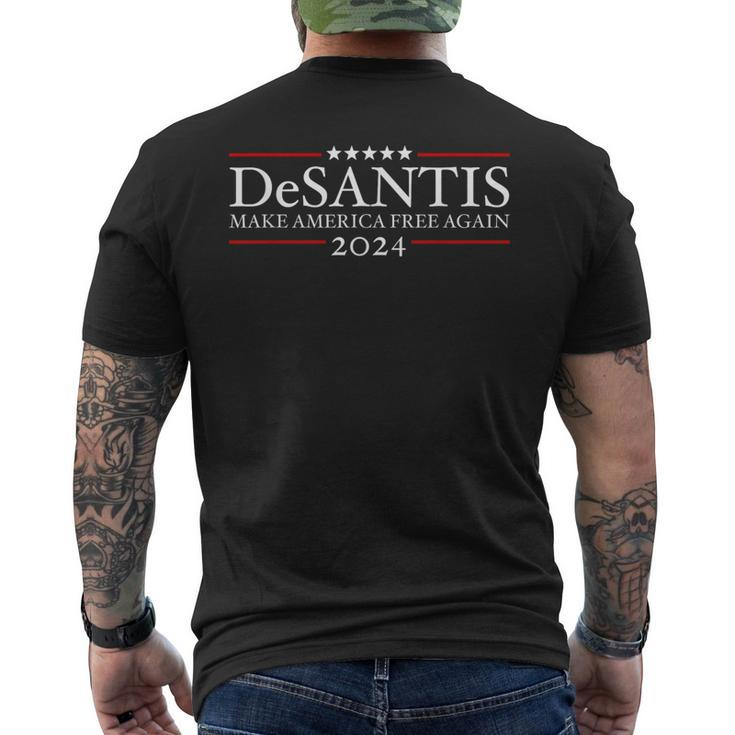Desantis 2024 Make America Free Again President Republican Men's T-shirt Back Print
