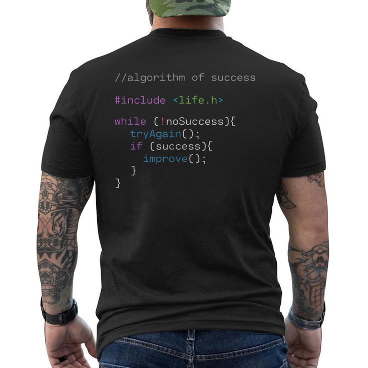Desarrollador Nerds Algoritmo De Éxito Para Programadores Camiseta Hombre Estampado Espalda
